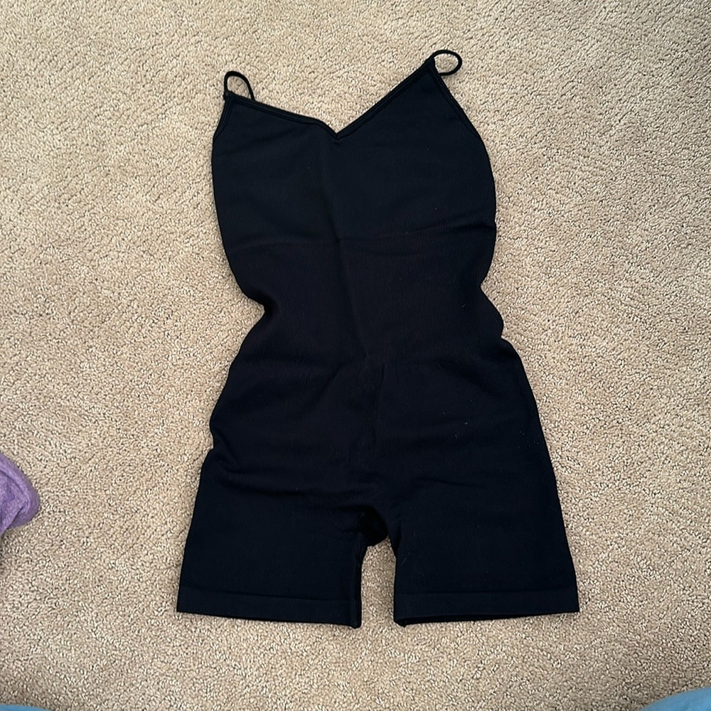 Romper gym onesie open back backless jumpsuit